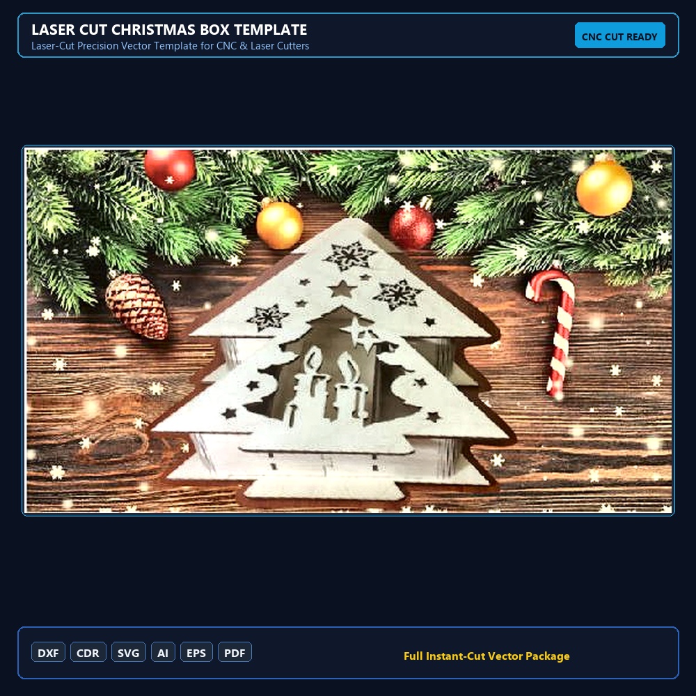 Laser Cut Christmas Box Template