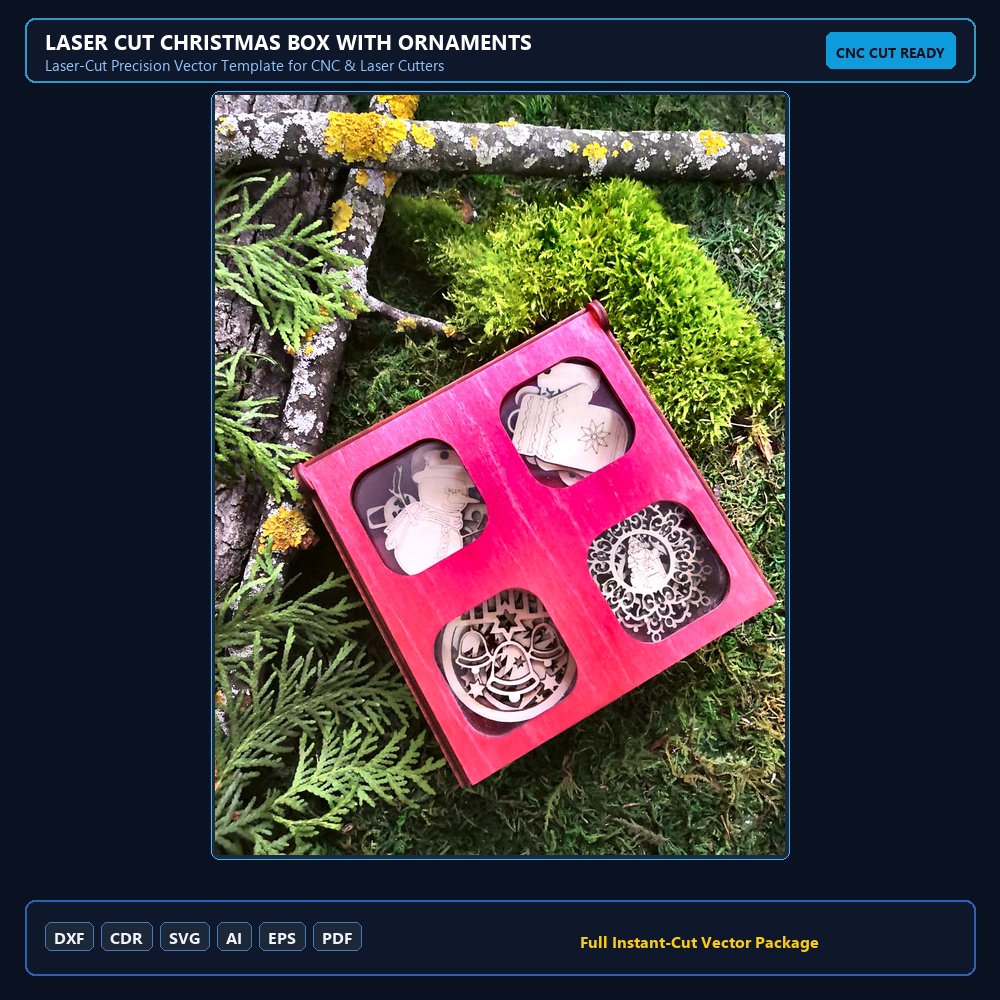 Laser Cut Christmas Box with Ornaments