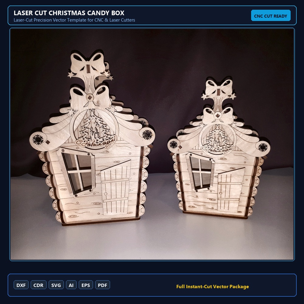 Laser Cut Christmas Candy Box