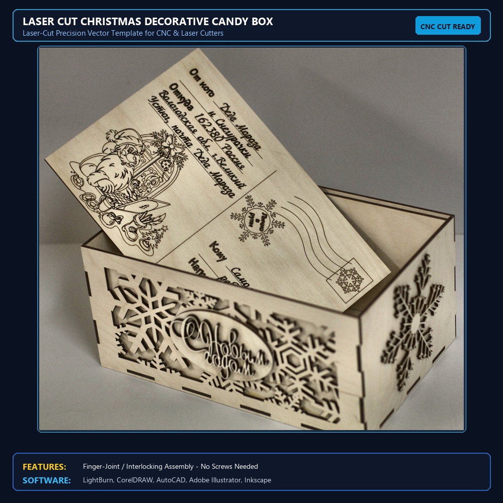 Laser Cut Christmas Decorative Candy Box View 3