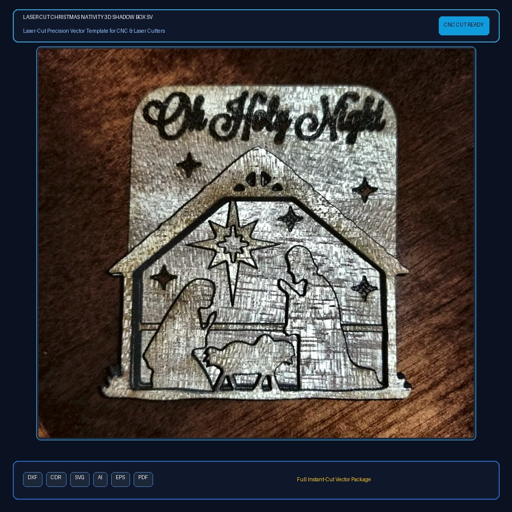 Laser Cut Christmas Nativity 3D Shadow Box SVG File Free Download - 3axis.co