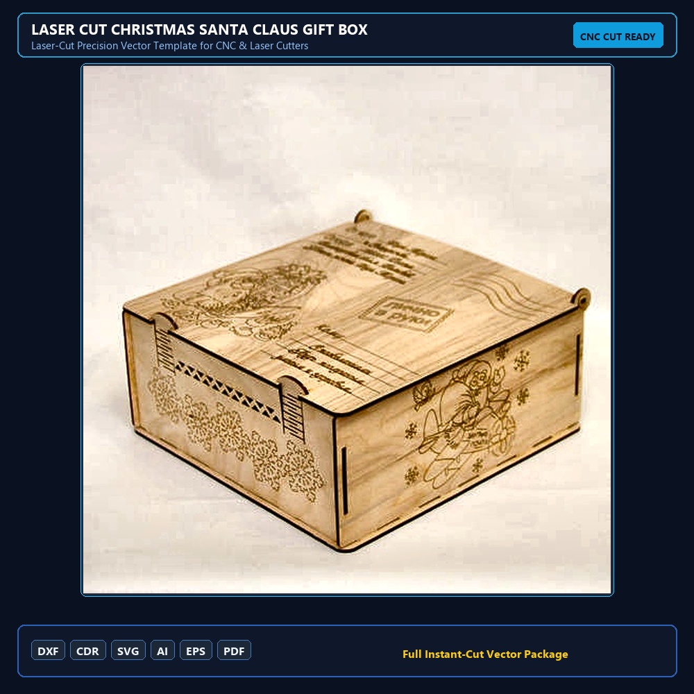 Laser Cut Christmas Santa Claus Gift Box