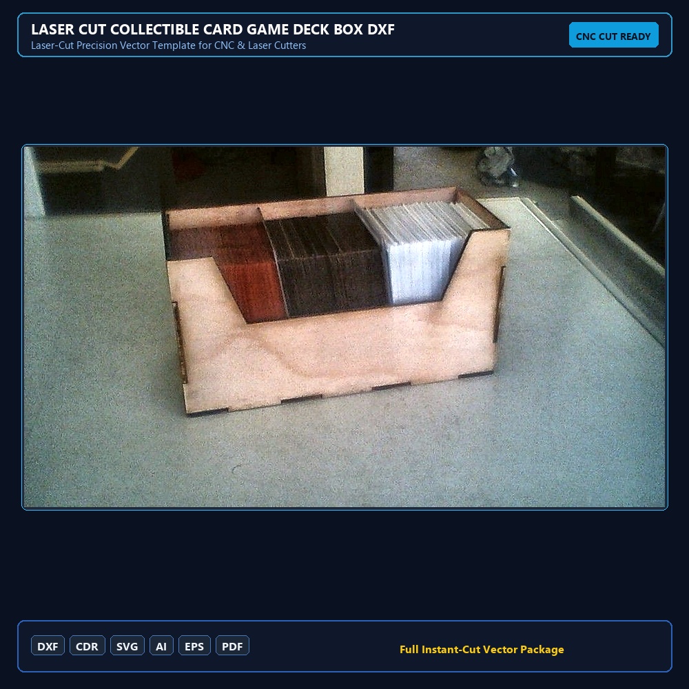 Laser Cut Collectible Card Game Deck Box DXF File Free Download - 3axis.co