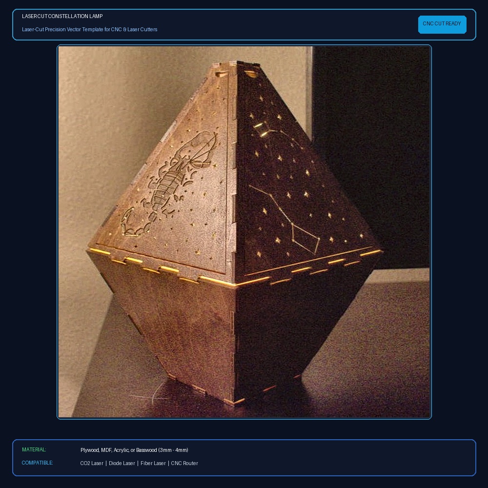 Laser Cut Constellation Lamp View 2