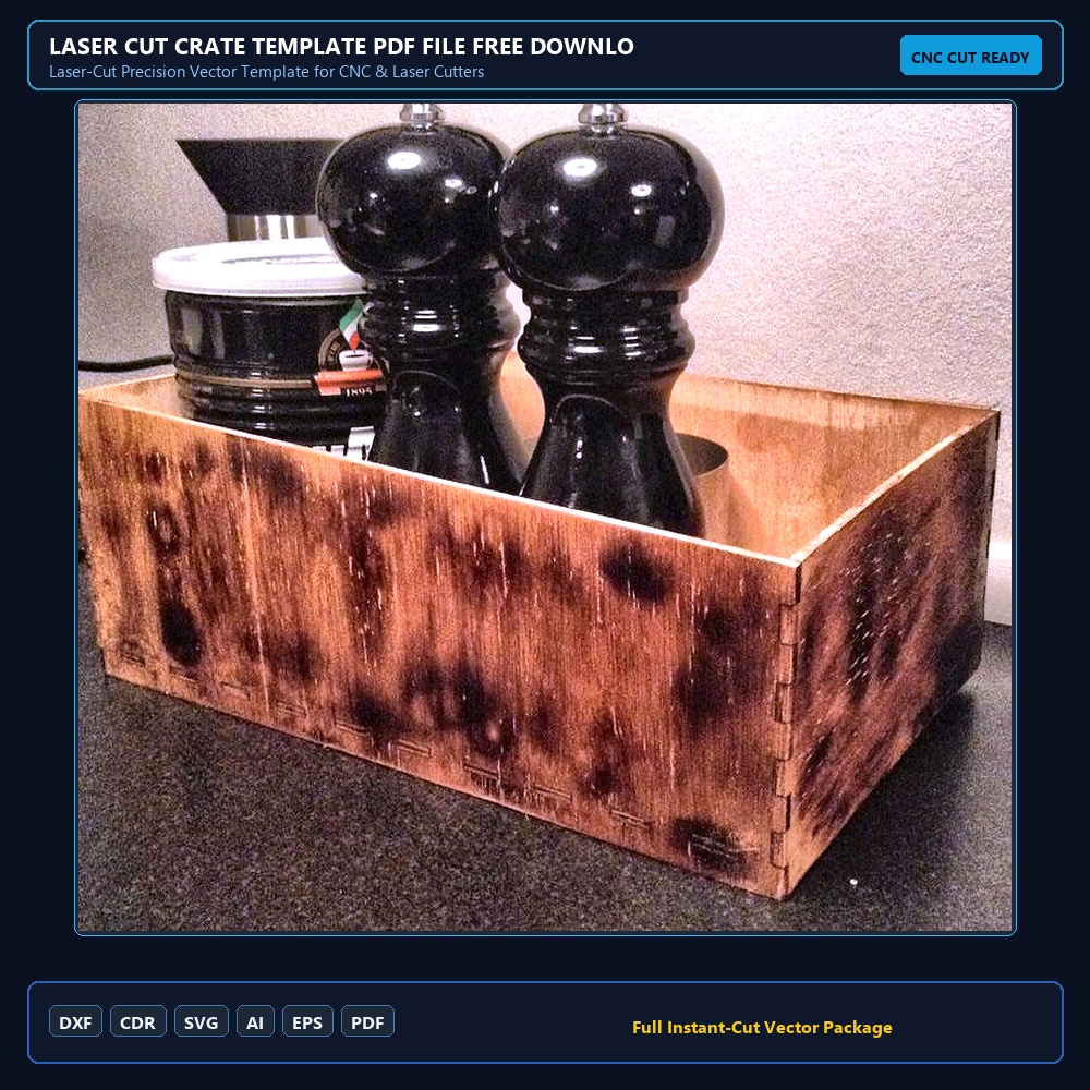 Laser Cut Crate Template PDF File Free Download - 3axis.co