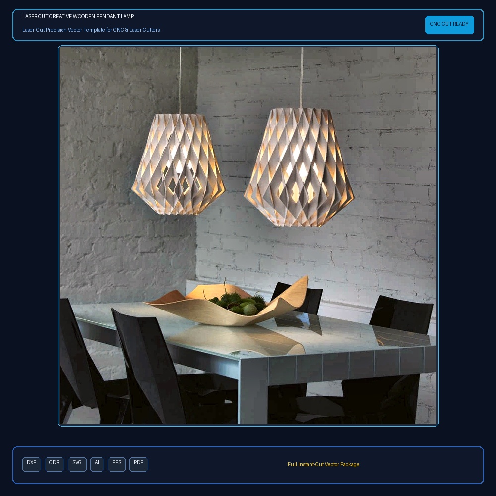 Laser Cut Creative Wooden Pendant Lamp