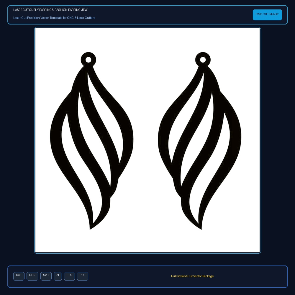 Laser Cut Curly Earrings, Fashion Earring Jewelry Design