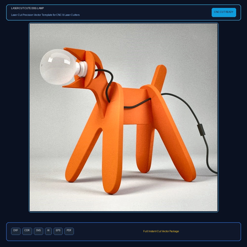 Laser Cut Cute Dog Lamp