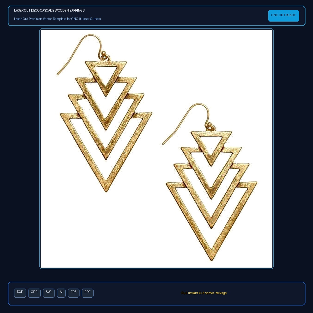 Laser Cut Deco Cascade Wooden Earrings