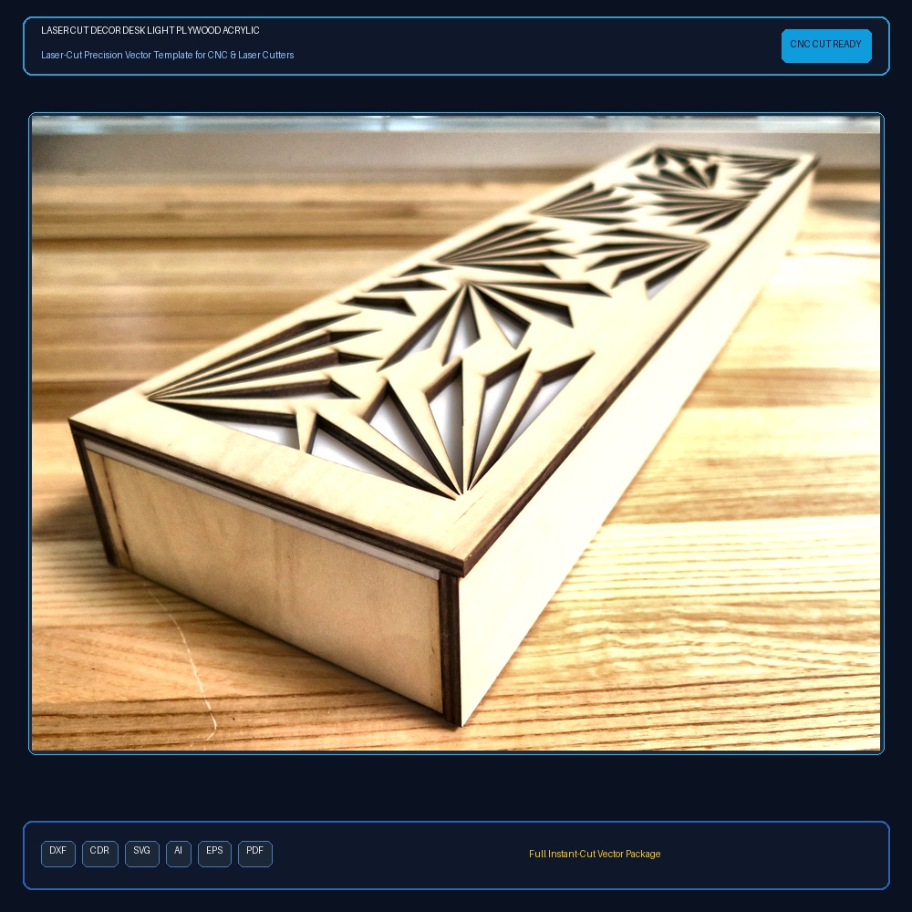 Laser Cut Decor Desk Light Plywood Acrylic