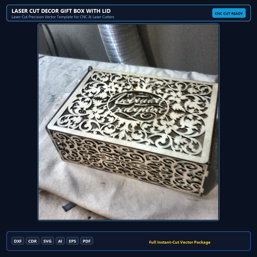 Laser Cut Decor Gift Box With Lid