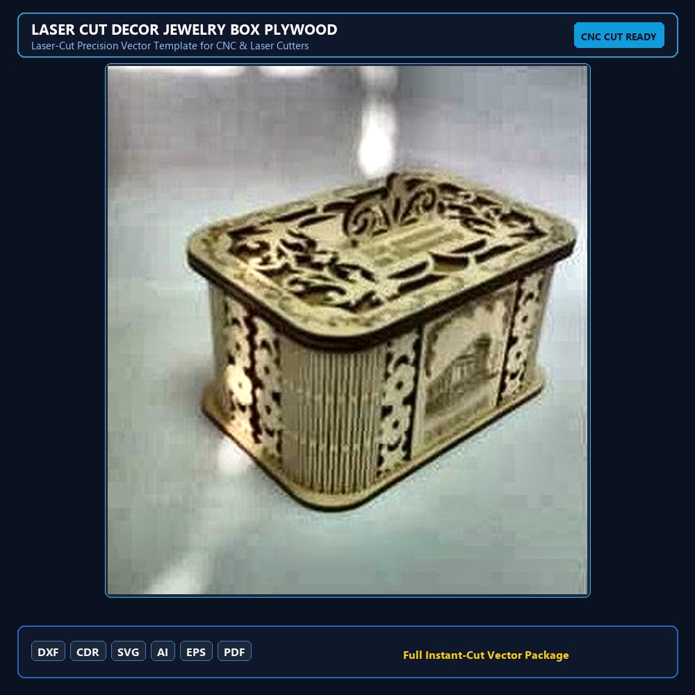 Laser Cut Decor Jewelry Box Plywood