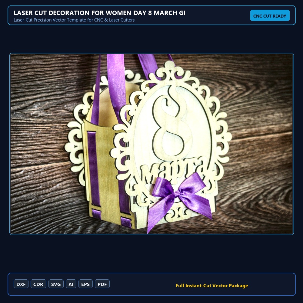 Laser Cut Decoration For Women Day 8 March Gift Box