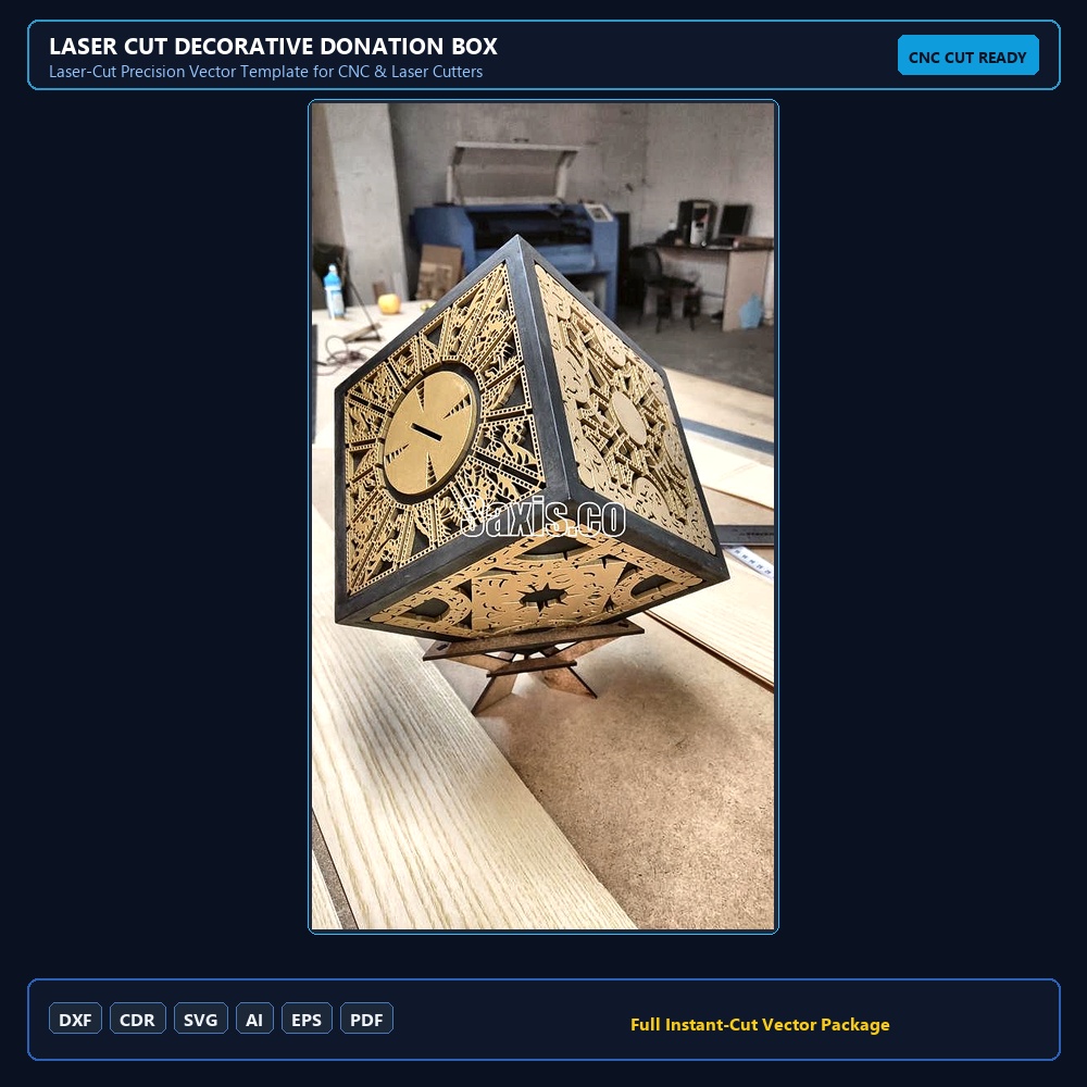 Laser Cut Decorative Donation Box