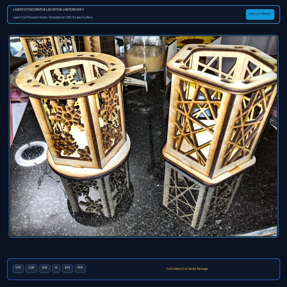 Laser Cut Decorative LED Votive Lantern DXF File Free Download - 3axis.co