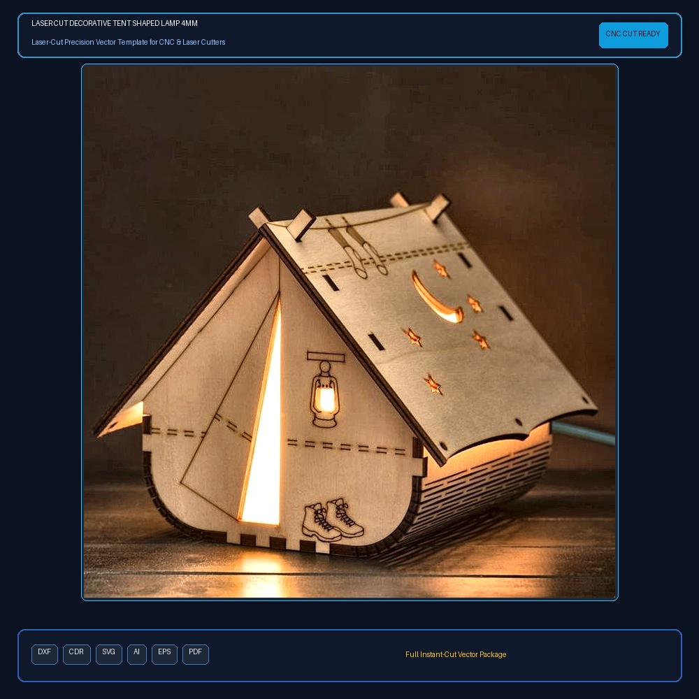 Laser Cut Decorative Tent Shaped Lamp 4mm