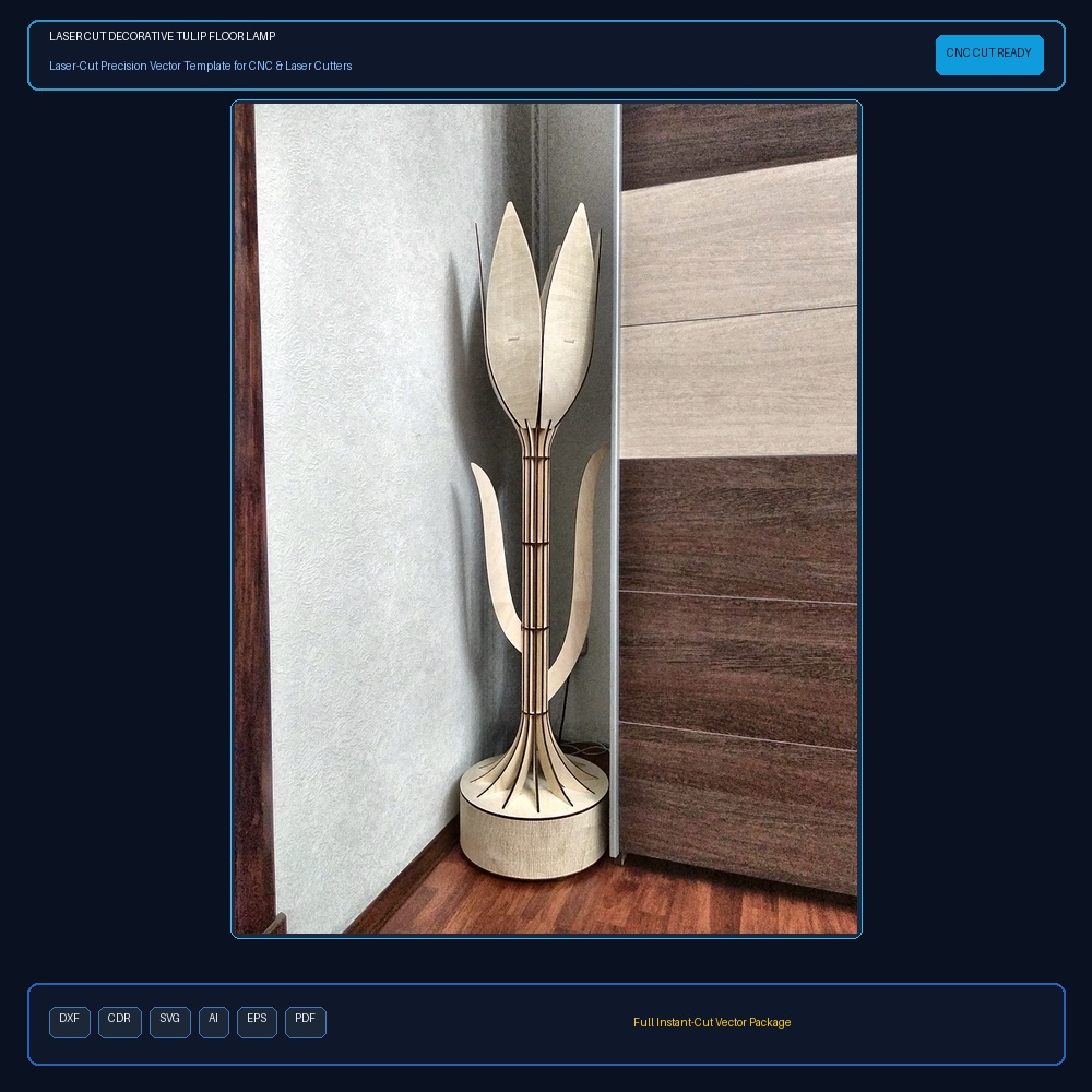 Laser Cut Decorative Tulip Floor Lamp