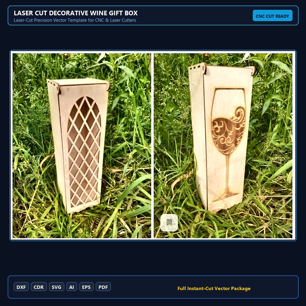 Laser Cut Decorative Wine Gift Box
