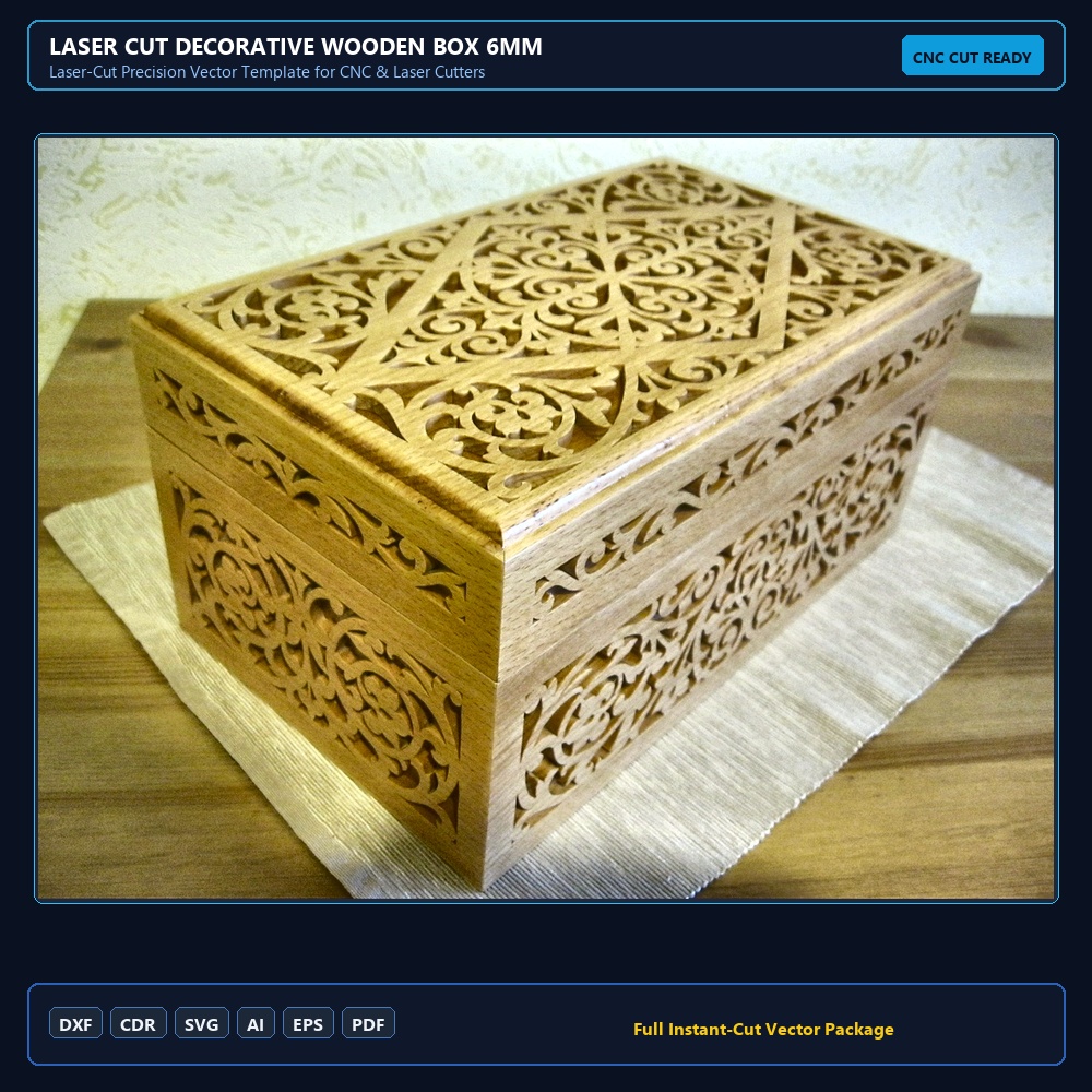 Laser Cut Decorative Wooden Box 6mm