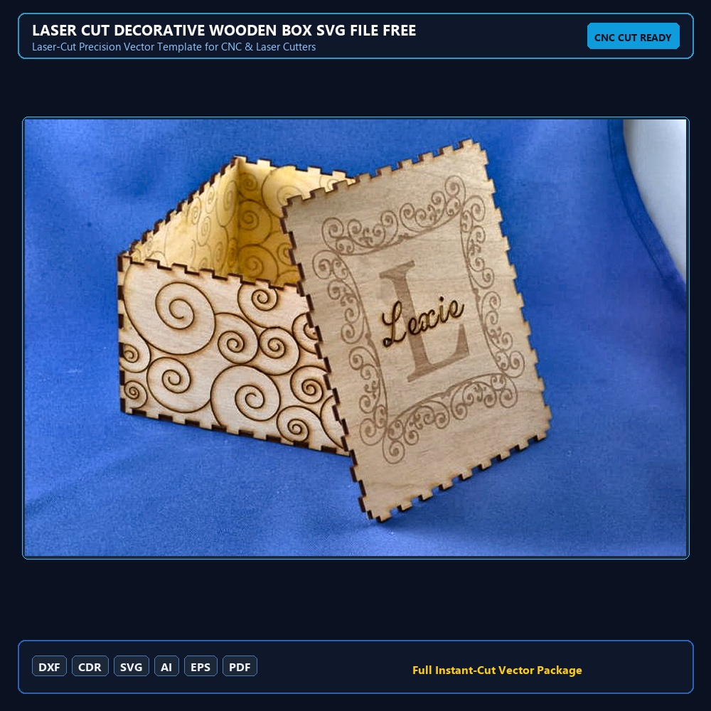 Laser Cut Decorative Wooden Box SVG File Free Download - 3axis.co