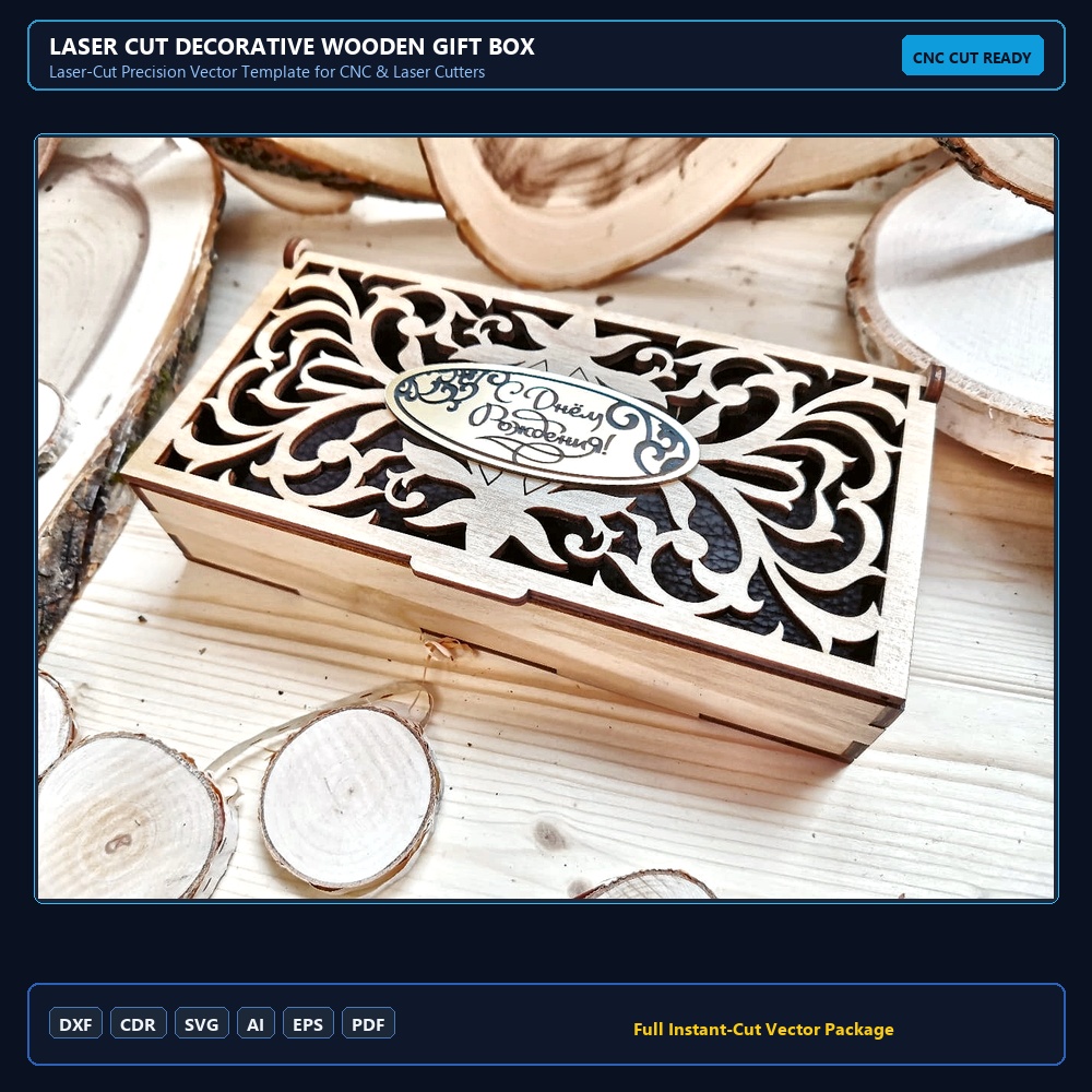Laser Cut Decorative Wooden Gift Box