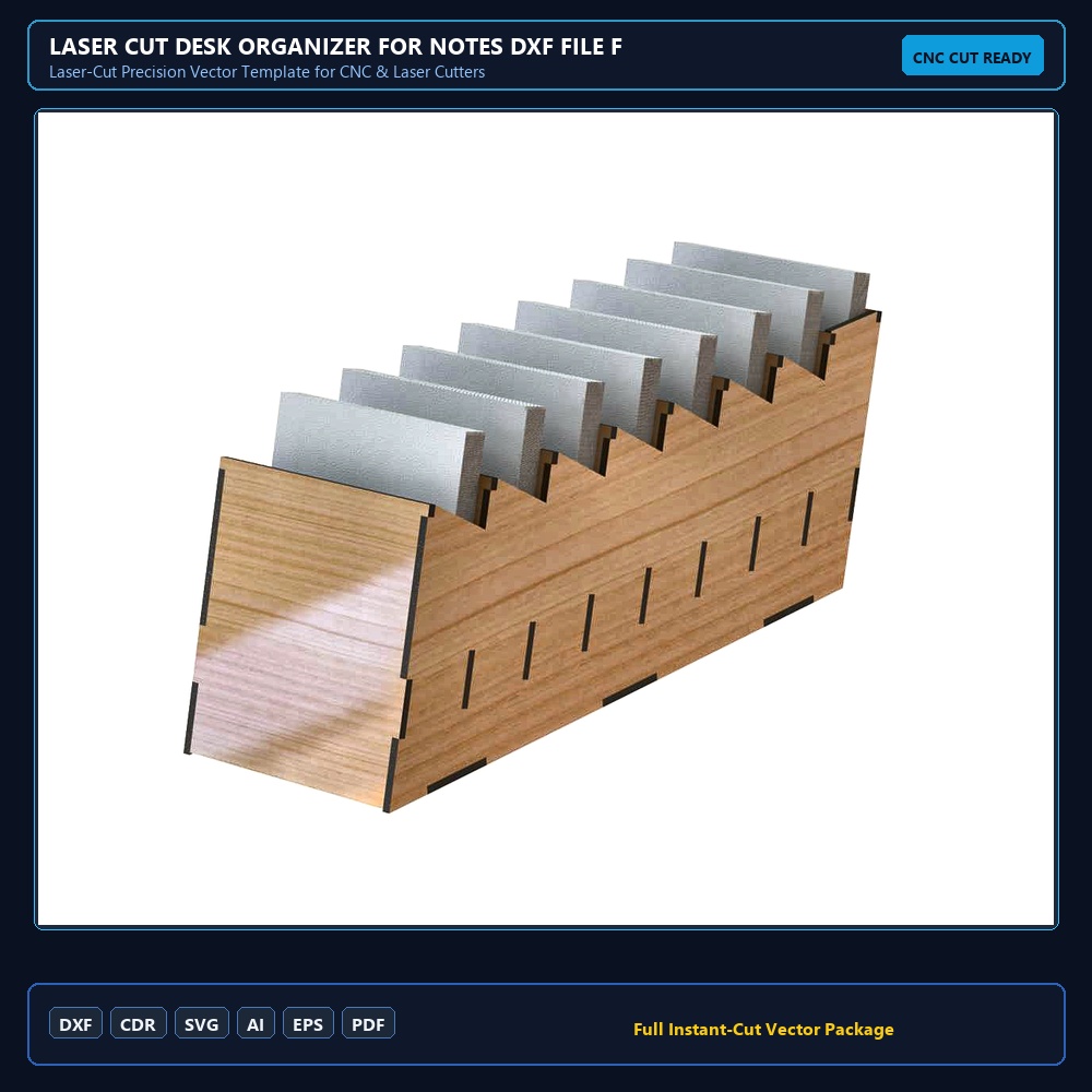 Laser Cut Desk Organizer for Notes DXF File Free Download - 3axis.co