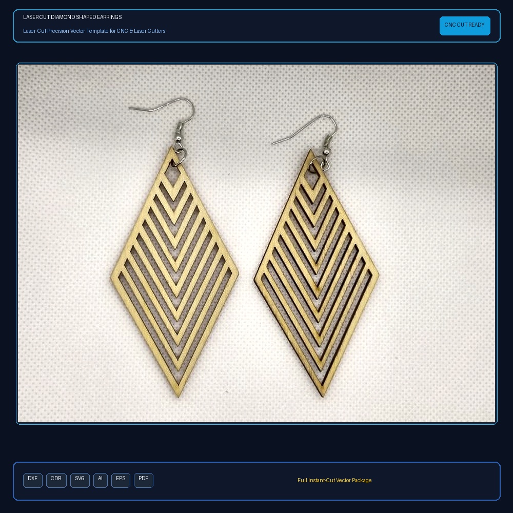 Laser Cut Diamond Shaped Earrings