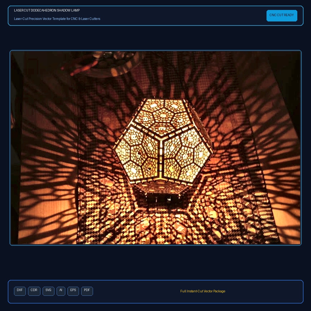 Laser Cut Dodecahedron Shadow Lamp