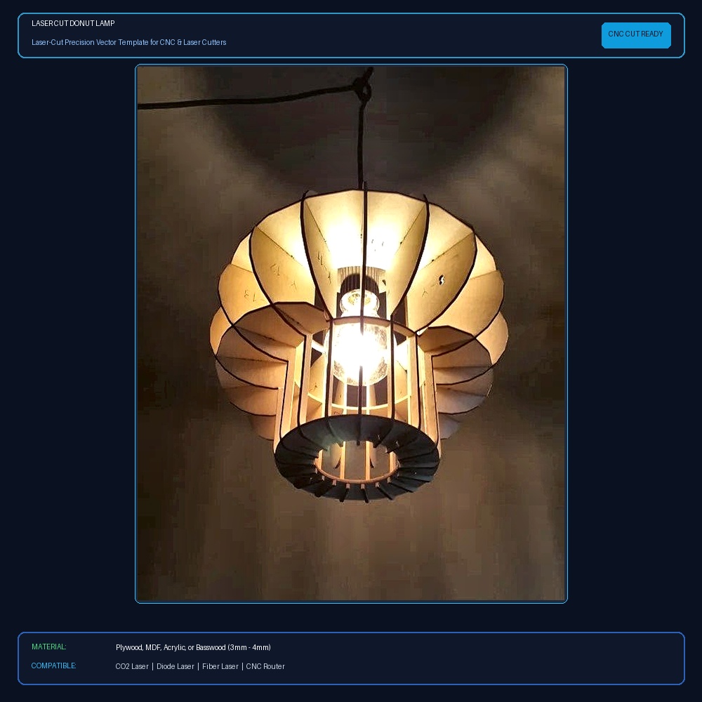 Laser Cut Donut Lamp View 2