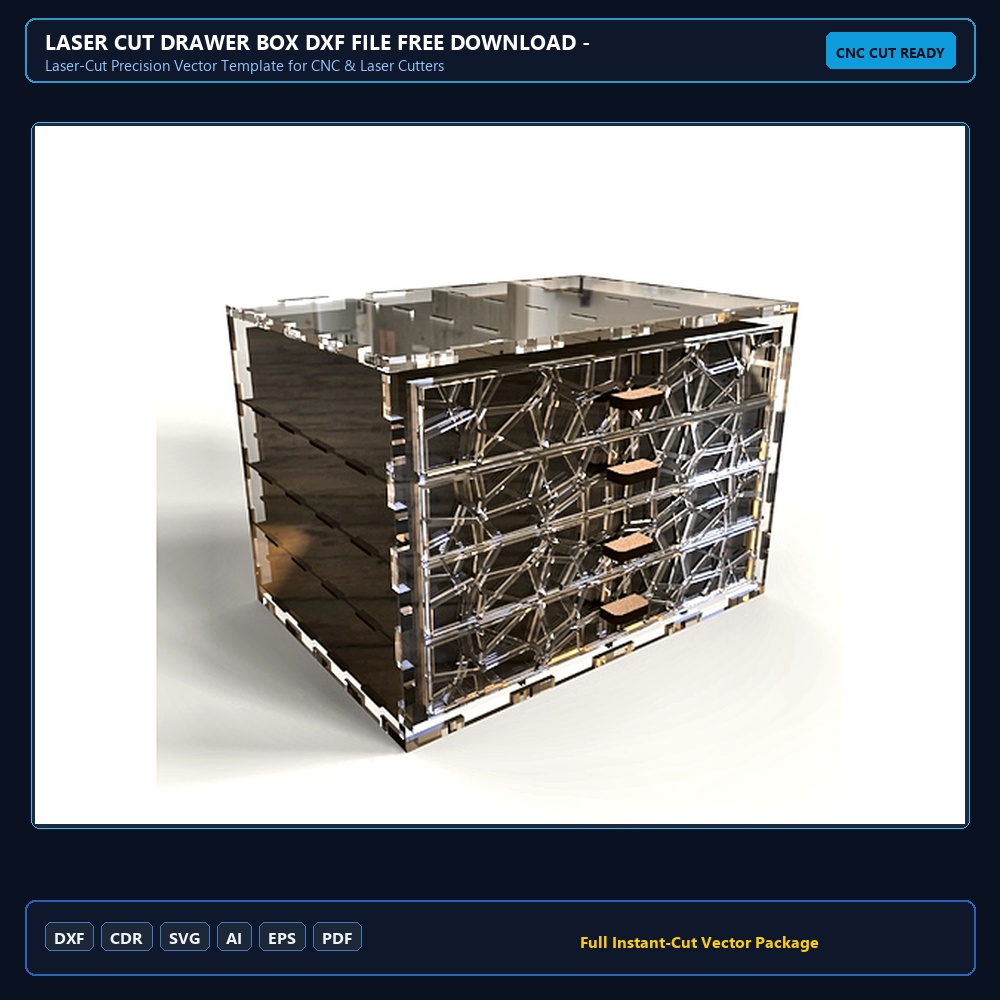 Laser Cut Drawer Box DXF File Free Download - 3axis.co