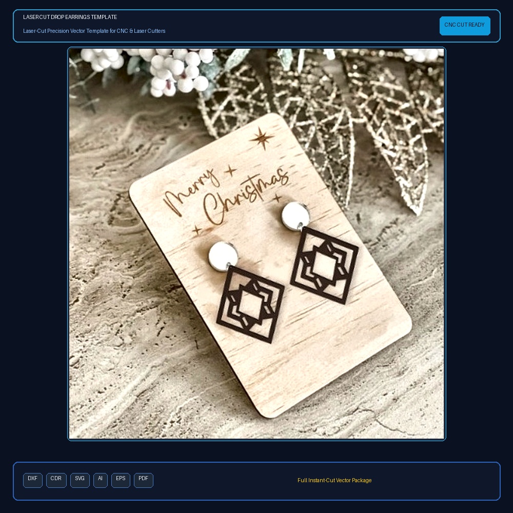 Laser Cut Drop Earrings Template