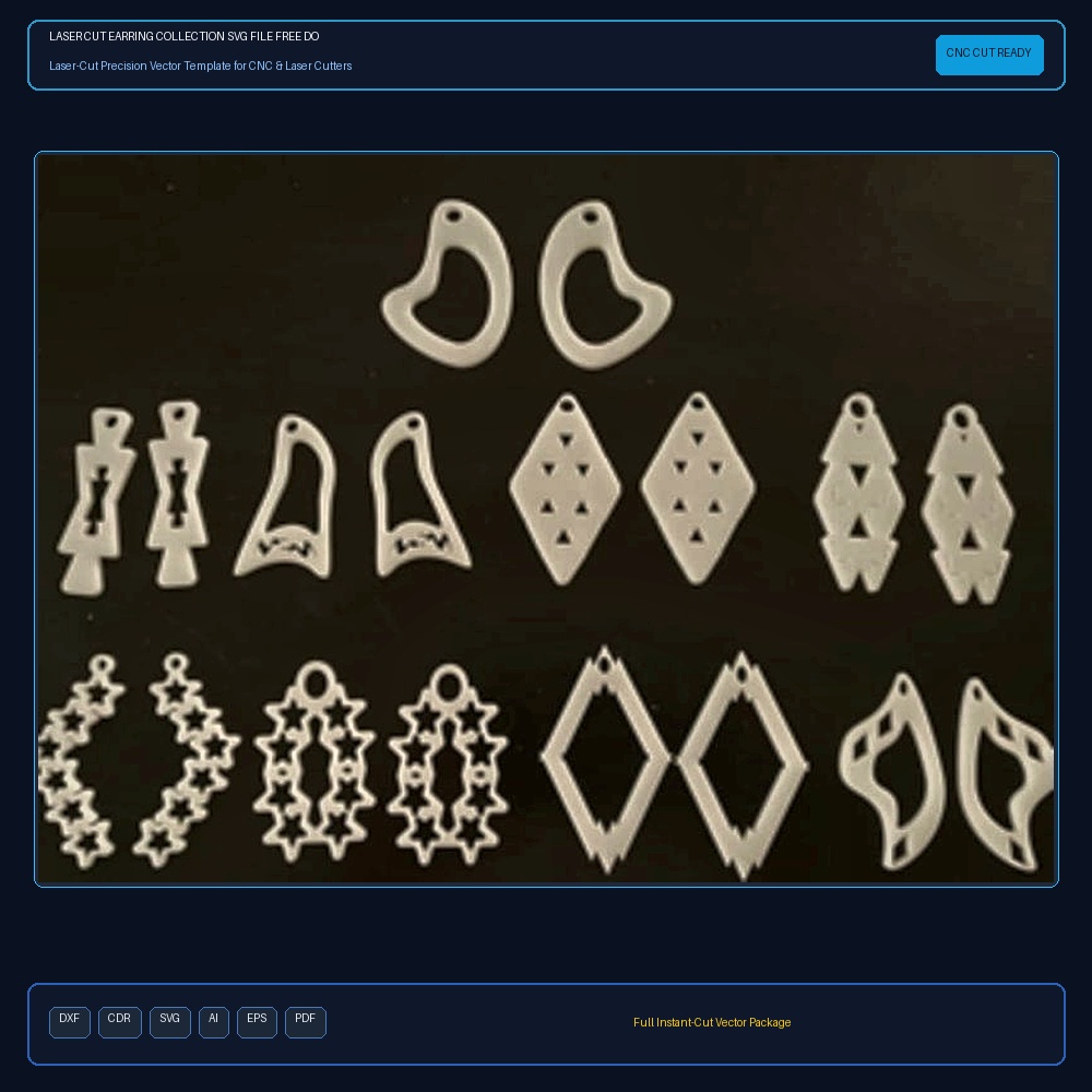 Laser Cut Earring Collection SVG File Free Download - 3axis.co