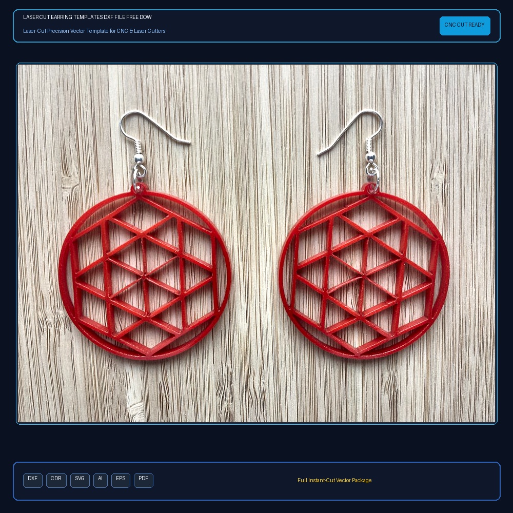 Laser Cut Earring Templates DXF File Free Download - 3axis.co