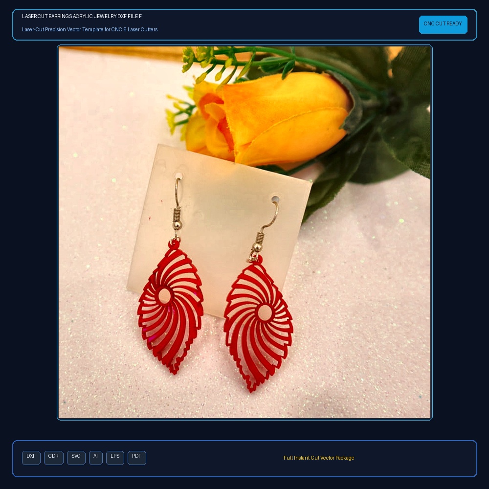 Laser Cut Earrings Acrylic Jewelry DXF File Free Download - 3axis.co