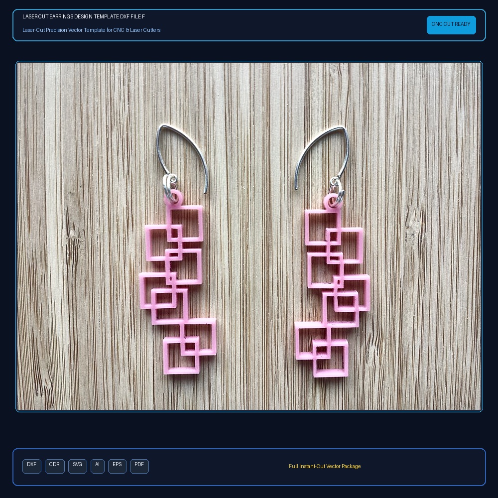 Laser Cut Earrings Design Template DXF File Free Download - 3axis.co
