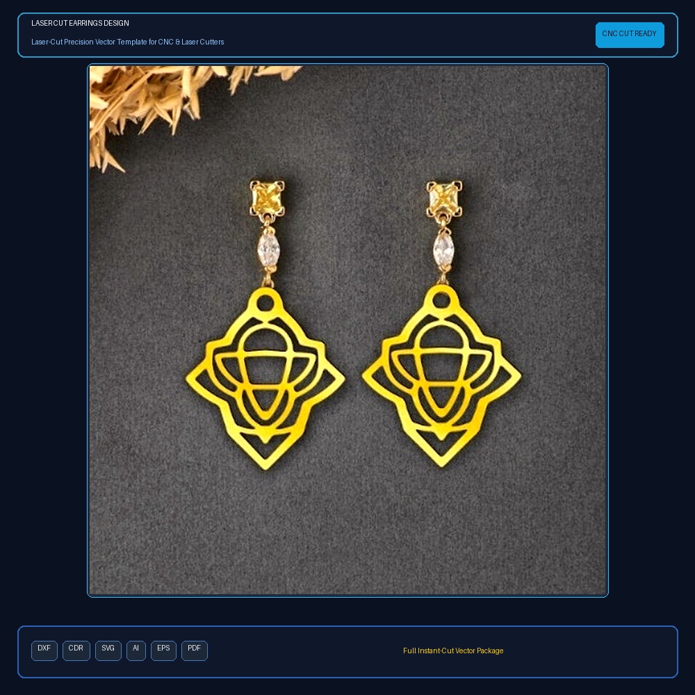 Laser Cut Earrings Design