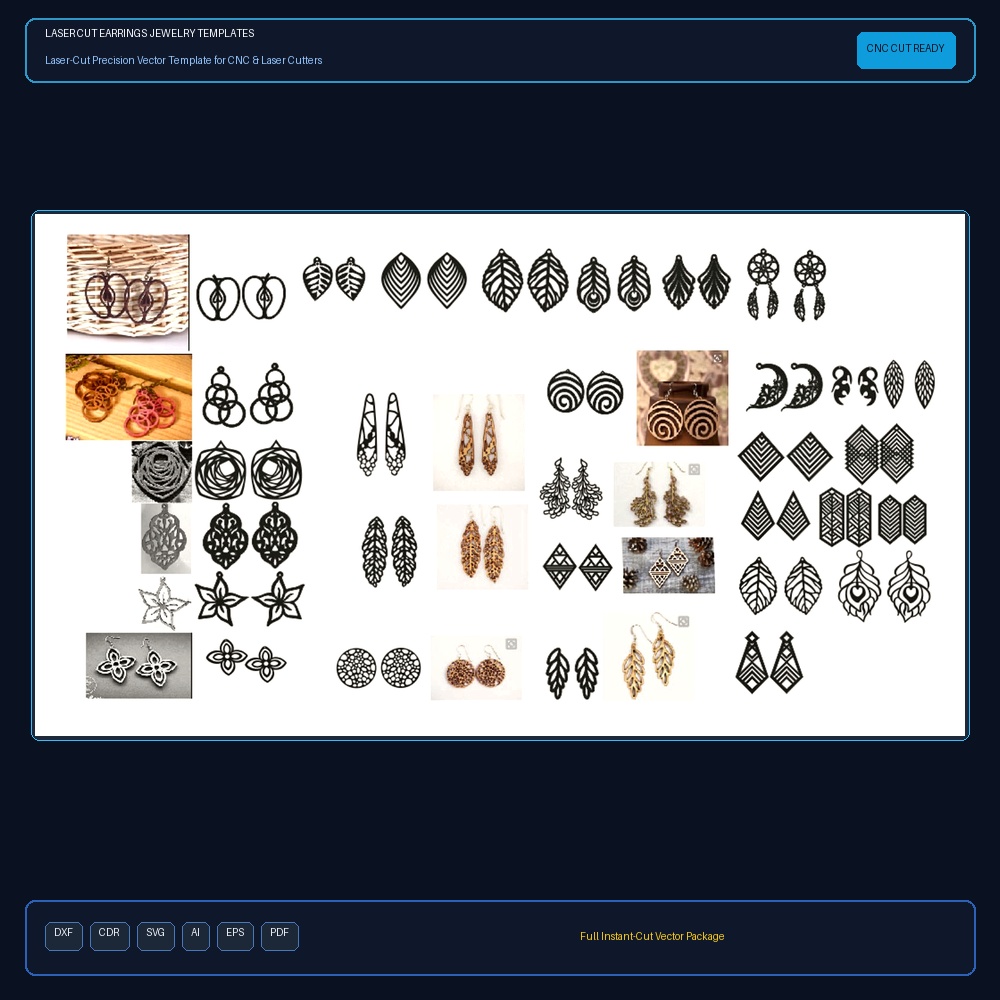 Laser Cut Earrings Jewelry Templates