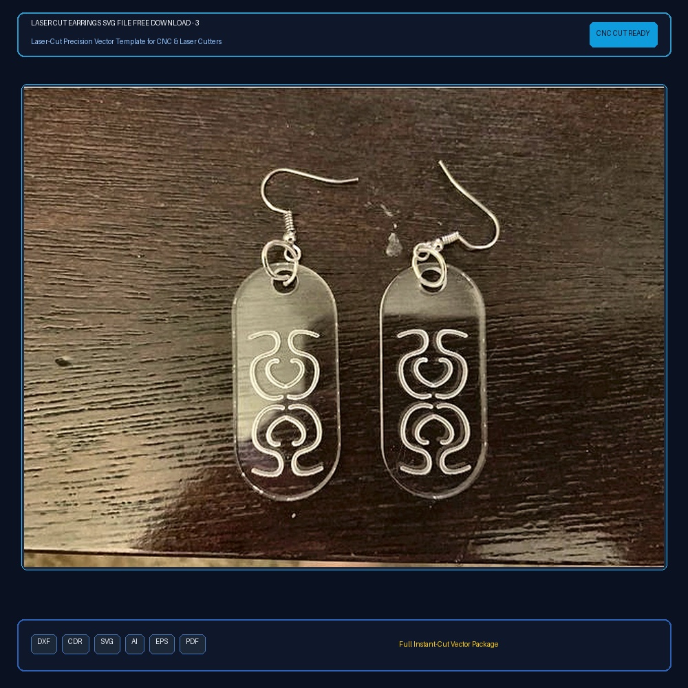 Laser Cut Earrings SVG File Free Download - 3axis.co
