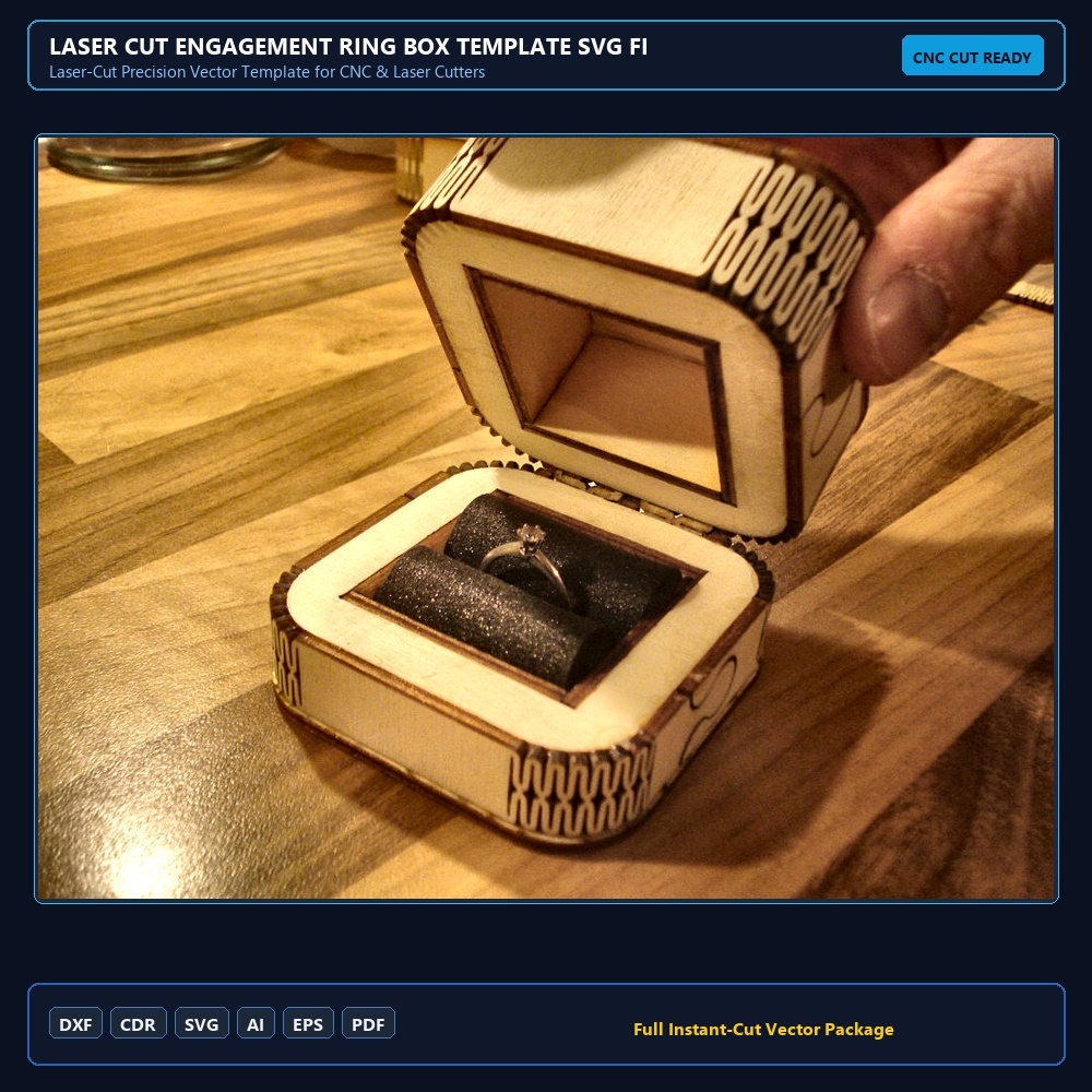 Laser Cut Engagement Ring Box Template SVG File Free Download - 3axis.co