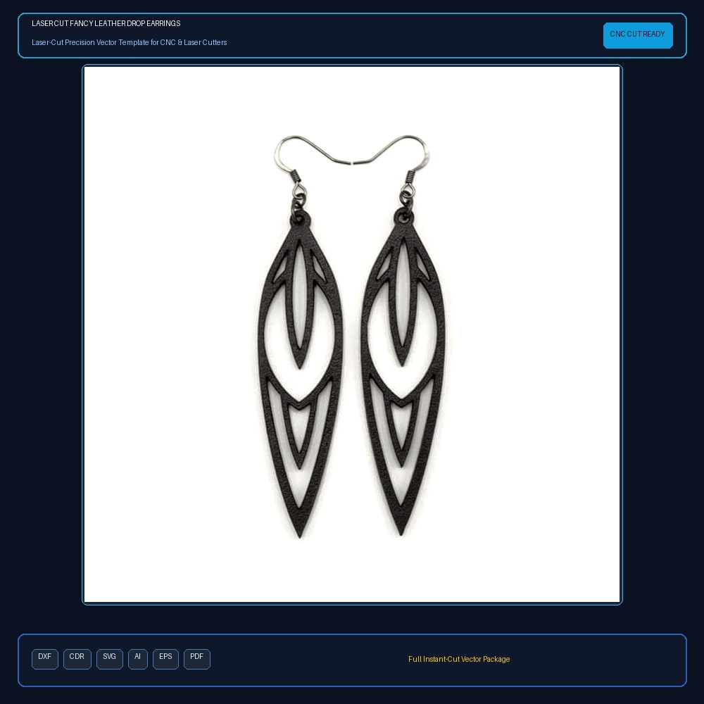 Laser Cut Fancy Leather Drop Earrings