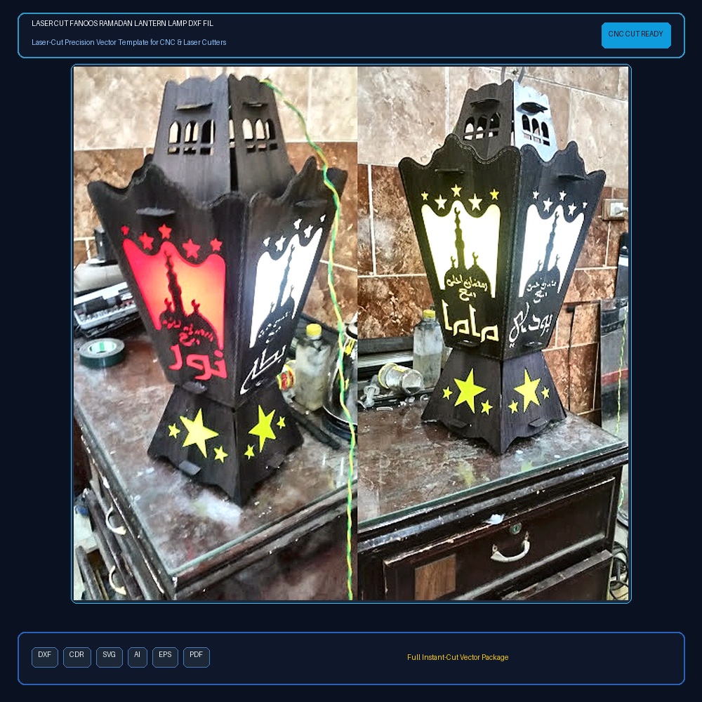 Laser Cut Fanoos Ramadan Lantern Lamp DXF File Free Download - 3axis.co