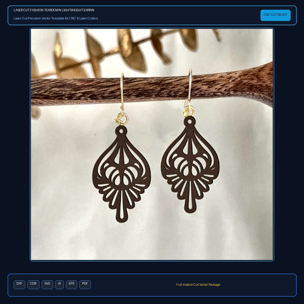 Laser Cut Fashion Teardown Lightweight Earrings