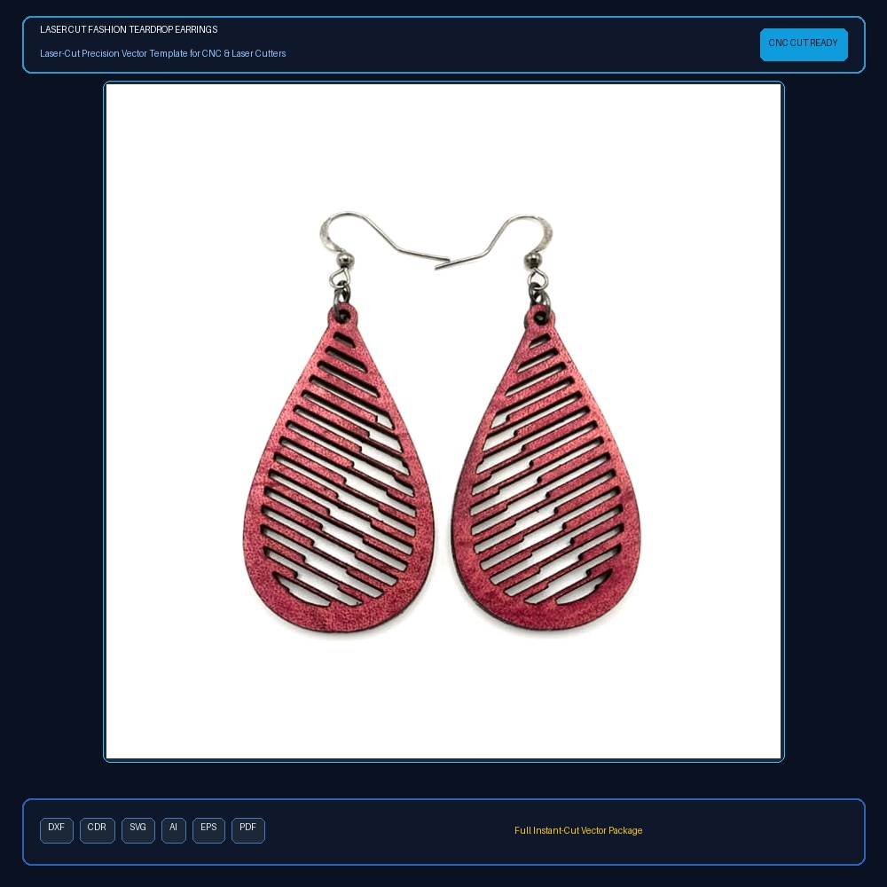Laser Cut Fashion Teardrop Earrings