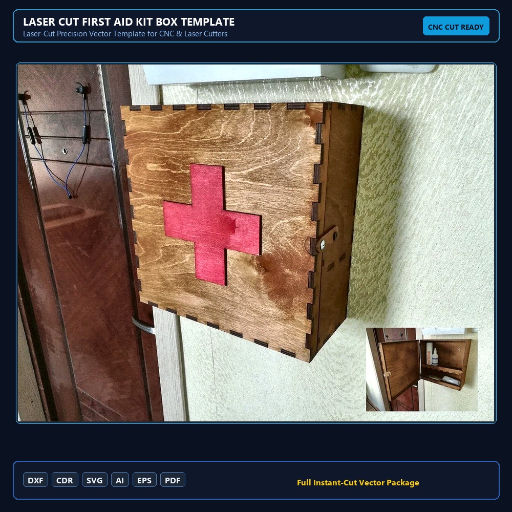 Laser Cut First Aid Kit Box Template