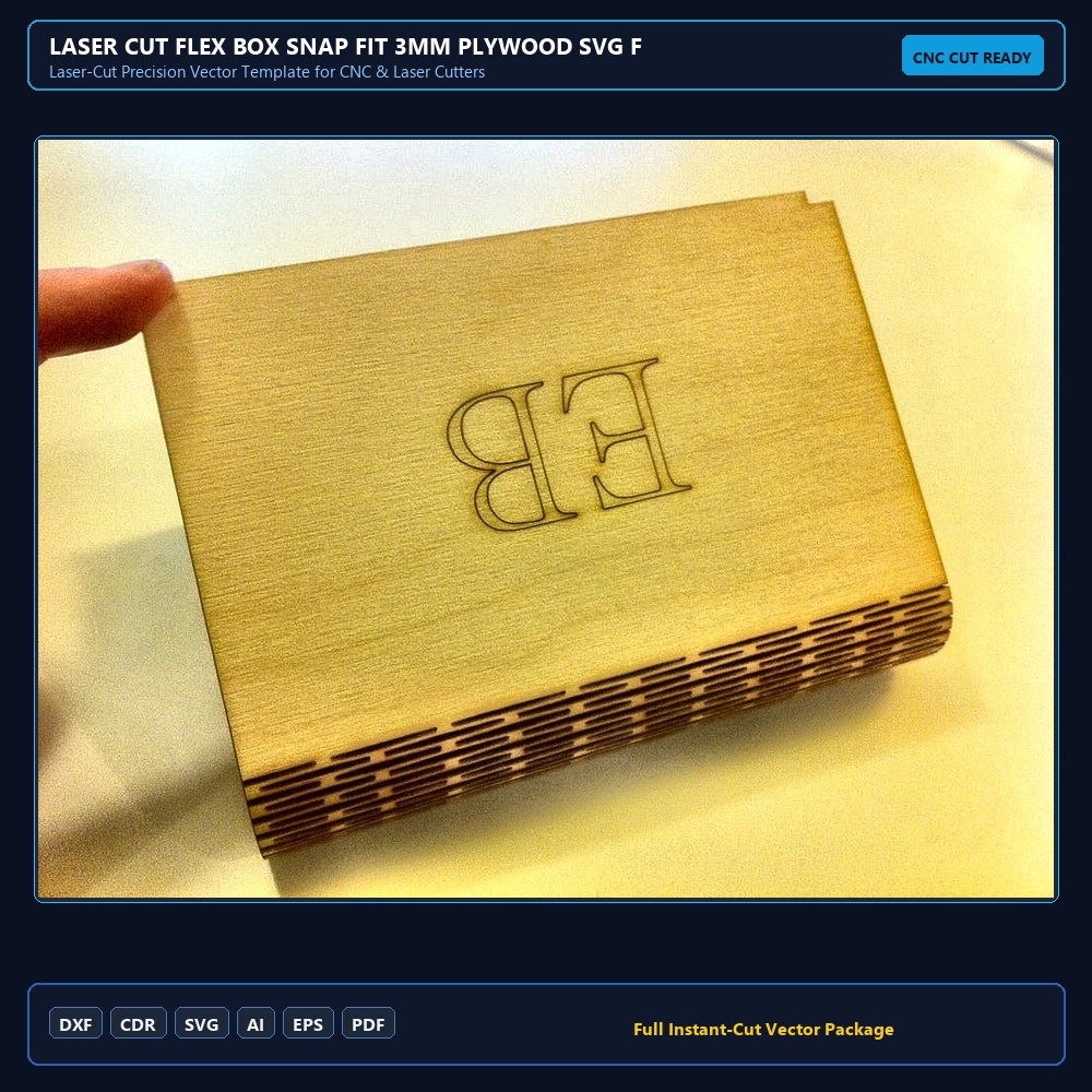 Laser Cut Flex Box Snap Fit 3mm Plywood SVG File Free Download - 3axis.co