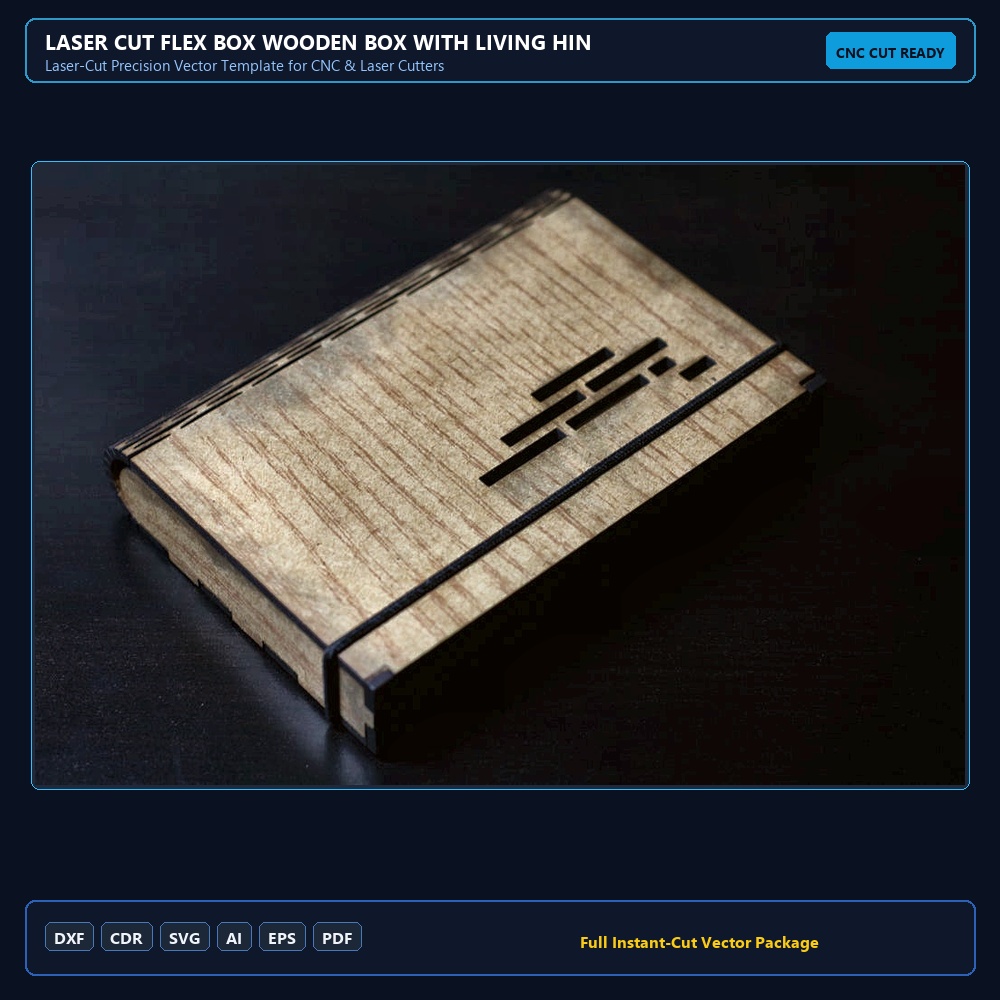 Laser Cut Flex Box Wooden Box With Living Hinge DXF File Free Download - 3axis.co