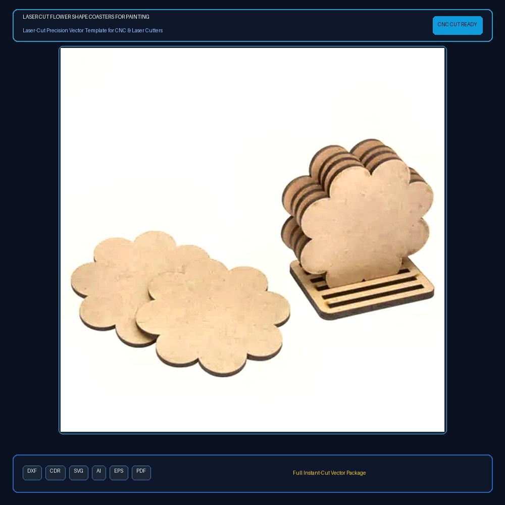 Laser Cut Flower Shape Coasters for Painting Resin Art