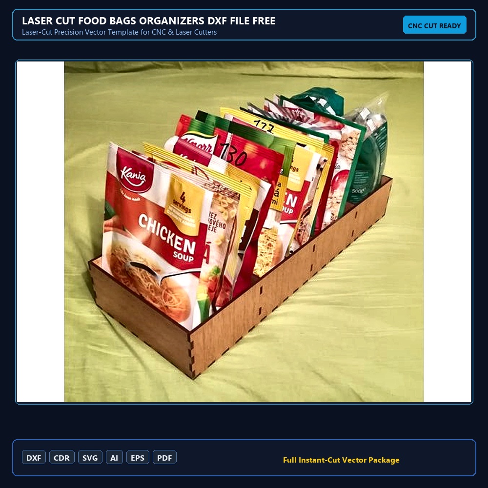 Laser Cut Food Bags Organizers DXF File Free Download - 3axis.co