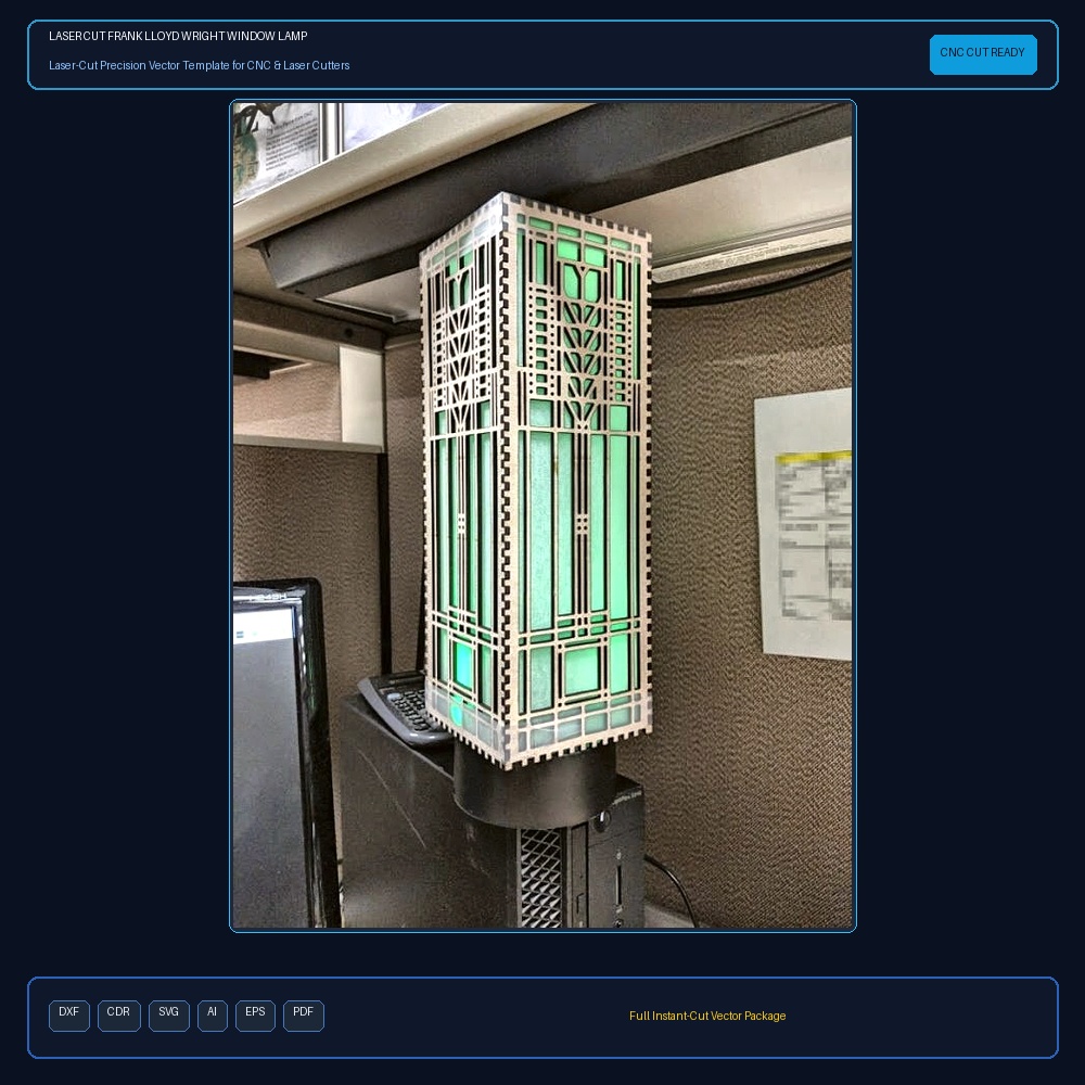 Laser Cut Frank Lloyd Wright Window Lamp