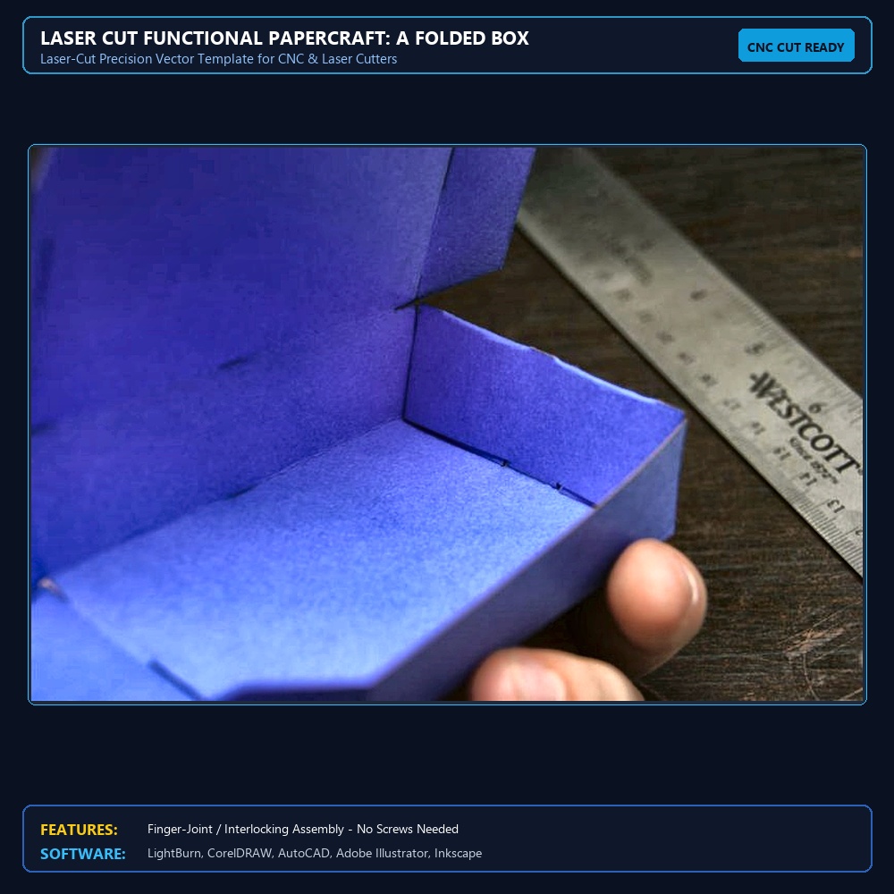 Laser Cut Functional Papercraft: A Folded Box View 3